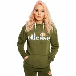 Ellesse Sweat à capuche femme KAKI torices SGS03244 Sweats & Polaires Couleur KAKI