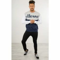 Ellesse Sweat homme HERITAGE bi-colore gris et bleu Sweats & Polaires Couleur GRIS BLEU -Ellesse Soldes 21491042 500 D