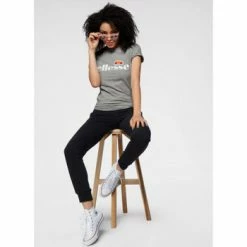 Ellesse Tee-shirt femme gris BARLETTA T-shirts & Polos Couleur Gris -Ellesse Soldes 21491668 350 E