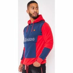 Ellesse Sweat à capuche demi-zip Legno bleu/rouge / - SHK07433 Sweats & Polaires Couleur Rouge