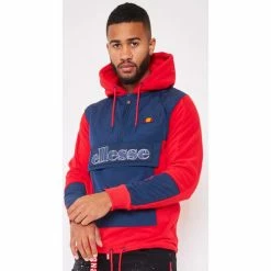 Ellesse Sweat à capuche demi-zip Legno bleu/rouge / - SHK07433 Sweats & Polaires Couleur Rouge -Ellesse Soldes 22520092 500 C