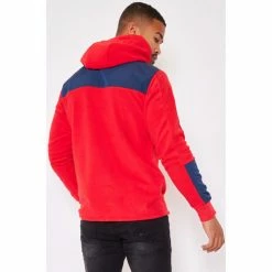 Ellesse Sweat à capuche demi-zip Legno bleu/rouge / - SHK07433 Sweats & Polaires Couleur Rouge -Ellesse Soldes 22520092 500 D