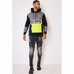 Ellesse Sweat à capuche demi-zip Periodic OH noir / - SHK12272 Sweats & Polaires Couleur Noir -Ellesse Soldes 22520099 500 B