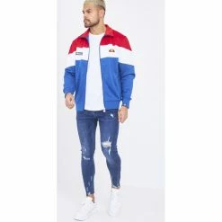 Ellesse Veste zippée bleu/rouge Caprini / SHE02980 Vestes Couleur Bleu -Ellesse Soldes 22573980 500 C