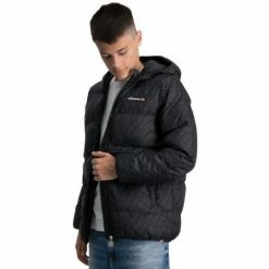 Ellesse Doudoune junior noir logo Vestes Couleur Noir -Ellesse Soldes 24074061 500 D